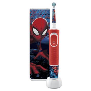 Periuta de dinti electrica Oral-B Vitality Spiderman Power, 2 programe, 1 capat, Trusa de calatorie