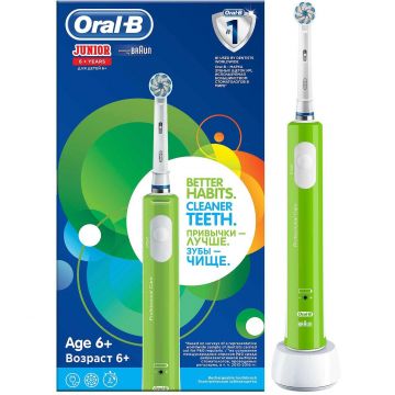 Periuta de dinti electrica pentru copii Oral B Junior, 1 program, 1 capat, Verde