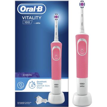 Oral-b Periuta de dinti Oral-B D100 Vitality Electronic cu perie 3DW, Roz