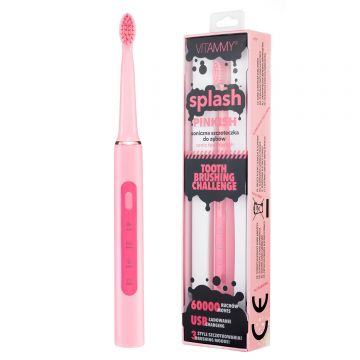 Periuta de dinti electrica VITAMMY Splash TB8132A-CE Pinkish, 60000 vibratii/min, 3 moduri de periaj, Roz