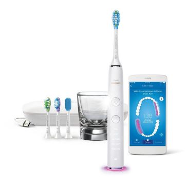 Philips Periuta de dinti electrica sonica inteligenta Philips Sonicare DiamondClean HX9924/07, 5 moduri, 3 nivele de intensitate, Alb