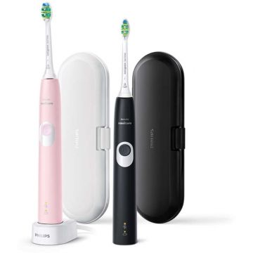 Philips Set de periuta de dinti electrica Philips 4300 HX6800/35 Sonicare ProtectiveClean Series, rose gold/negru