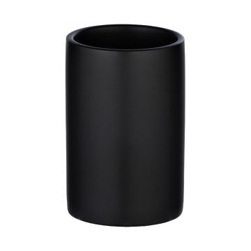 Suport din ceramică pentru periuțele de dinți Wenko Polaris, negru mat