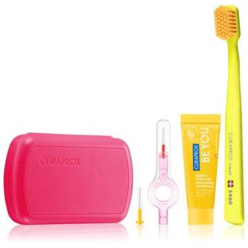 Curaprox Travel Set Set de călătorii pentru dinti, limba si gingii Magenta