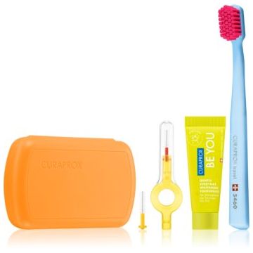 Curaprox Travel Set Set de călătorii pentru dinti, limba si gingii Orange