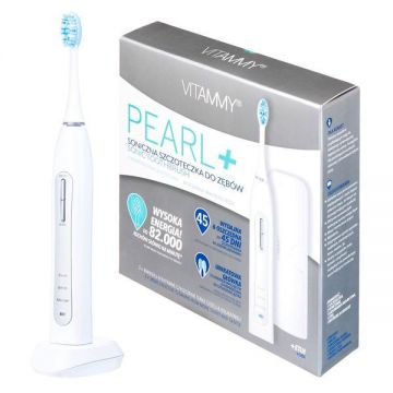 Periuta de dinti electrica VITAMMY Pearl+, 82000 vibratii/min, 3 moduri de periaj, 2 capete incluse, Alb