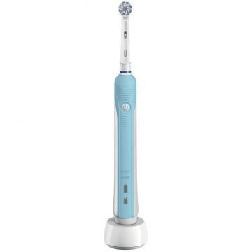 Periuta de dinti electrica Oral-B PRO 700 Sensi UltraThin, 8800 oscilatii, 1 program, 1 capat, Alb/Albastru