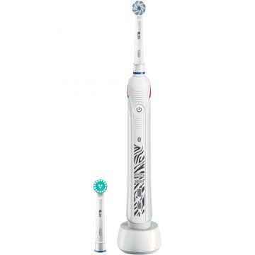 Periuta de dinti electrica Oral-B Teen, Bluetooth, 3 programe, 2 capete, Alb