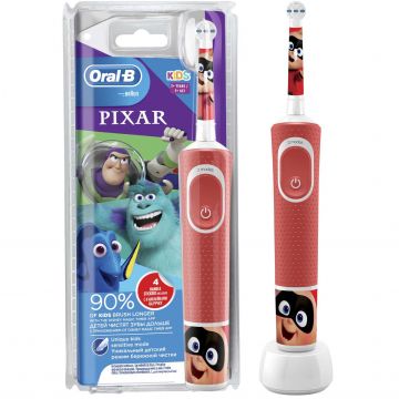 Periuta de dinti electrica pentru copii Oral-B D100 Vitality Pixar, 7600 oscilatii, 2 programe, 1 capat, Rosu