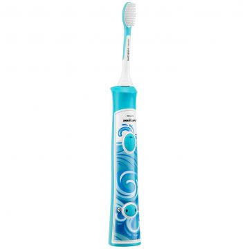 Periuta de dinti electrica pentru copii Philips Sonicare For Kids HX6311/07, 31000 oscilatii, 2 programe, 1 capat, Albastru