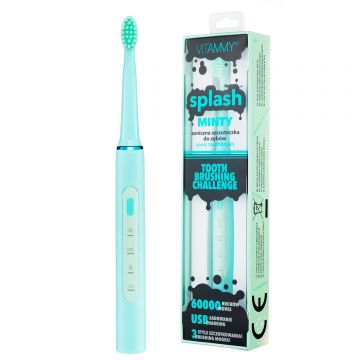 Periuta de dinti electrica VITAMMY Splash TB8132A-CE Minty, 60000 vibratii/min, 3 moduri de periaj, Menta