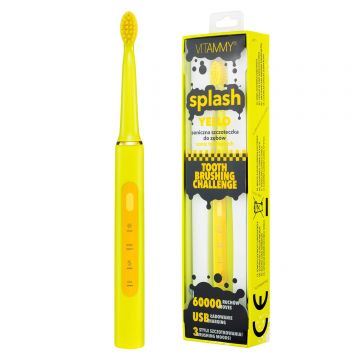 Periuta de dinti electrica VITAMMY Splash TB8132A-CE Yello, 60000 vibratii/min, 3 moduri de periaj, Galben