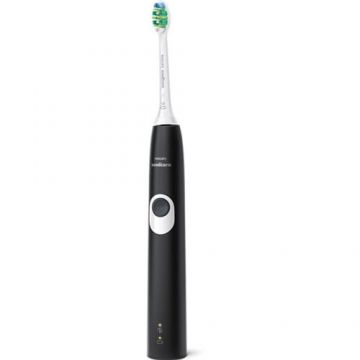 Periuta de dinti sonica electrica Philips Sonicare ProtectiveClean HX6800/63, 62000 miscari/minut, 1 mod de curatare, 2 intensitati, senzor presiune, functie BrushSync, 1 cap de periere, Negru cu alb