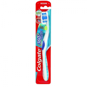 Periuta Dinti Colgate 360 Whole Mouth Clean, Blister, Culoare Albastru/Alb