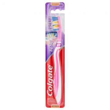 Periuta Dinti Colgate Zig Zag, Blister, Culoare Roz/Alb