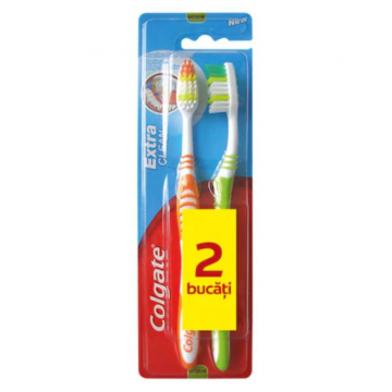 Periute Dinti Colgate Extra Clean, 2 Buc/Set