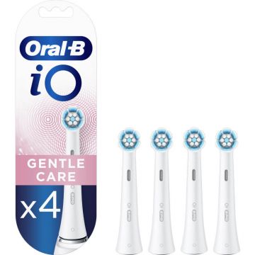 Rezerve periuta de dinti electria Oral-B iO Gentle Care , Compatibile doar cu seria iO, 4 buc, Alb