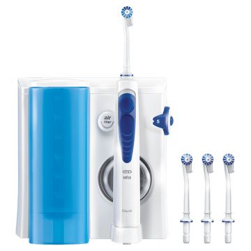 Irigator bucal Oral-B MD20 Oxyjet, 5 viteze, 4 capete, 0.6 L, Alb