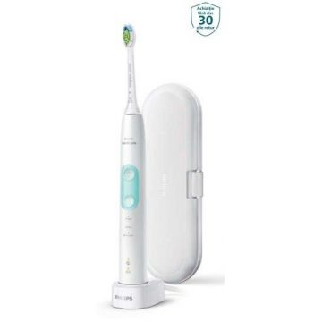 Periuta de dinti electrica Philips Sonicare ProtectiveClean 5100 HX6857/28, 62000 Miscari, Toc transport (Alb)