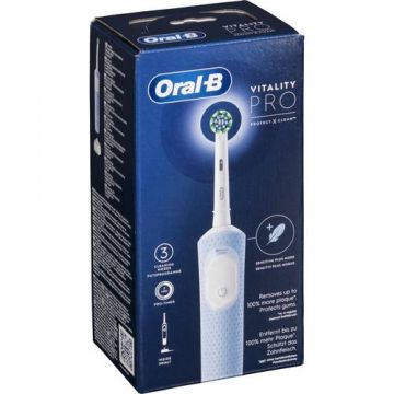 Periuta electrica Oral-B Vitality Pro D103, 3 Trepte de intensitate, 3 programe, Autonomie acumulatort28 min, 7600 pulsatii/min (Albastru)