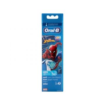 Set 3 rezerve periute copii Oral-B, SPIDERMAN