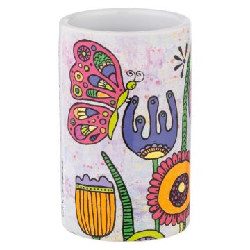 Suport pentru periuța de dinți din ceramică Rollin'Art Full Bloom – Wenko