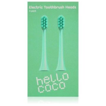 Hello Coco Electric Toothbrush Heads Green capete de schimb pentru periuta de dinti