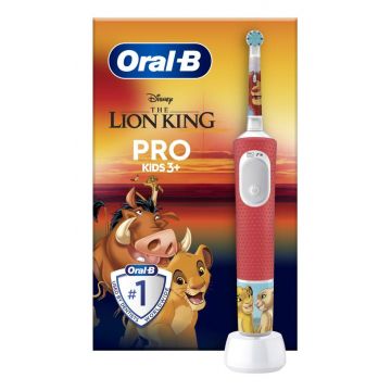 Periuta de dinti electrica Oral-B Vitality Pro D103 Lion King, 3 moduri periaj, 8800 oscilatii/min (Rosu)