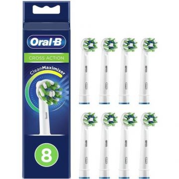 Rezerva periuta de dinti electrica Oral-B EB50-8 Cross Action Clean Maximiser, 8 buc (Alb)