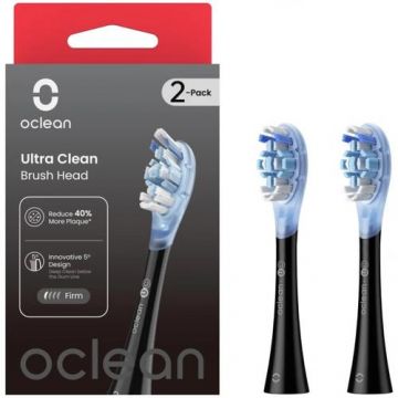 Set 2 capete periuta de dinti Oclean Ultra Clean compatibile cu toate periutele electrice Oclean, Negru
