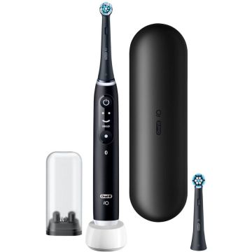 BRAUN Periuta de dinti electrica BRAUN iO 6 Black Lava, 5 moduri de curatare, senzor de presiune inteligent, display OLED, autonomie 2 saptamani, Negru