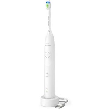 CANDY Periuta de dinti electrica Philips Sonicare HX7110/01, 62.000 miscari/minut, autonomie 21 zile, 2 moduri periere, senzor presiune integrat, functia BrushSync, Alb