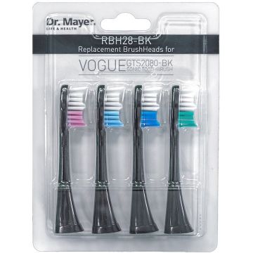 Capete periuta electrica Dr. Mayer Sonica 2080-Black, 4 buc, Negru