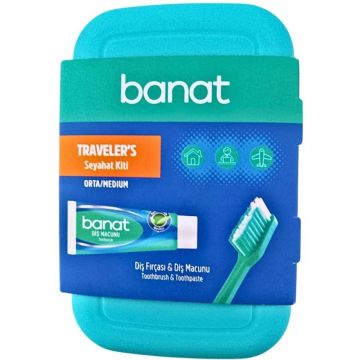 Etui Calatorie Banat, Periuta si Pasta de Dinti 15 ml