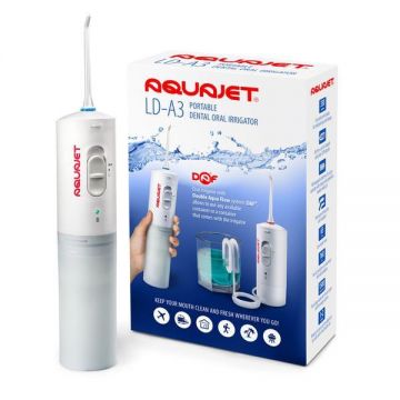 Irigator bucal Little Doctor Aquajet LD A3 pentru adulti, profesional, 1500 impulsuri/min, 2 duze, alb