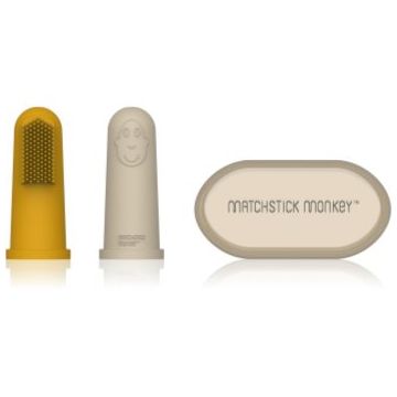 Matchstick Monkey Silicone Finger Toothbrush periuta de dinti pentru deget pentru copii cu sac