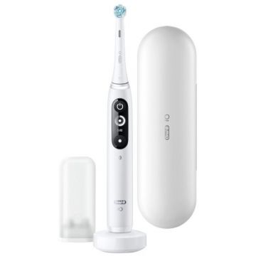 Oral-b Periuta de dinti electrica Oral-B iO7 cu Tehnologie Magnetica si Micro-Vibratii, Inteligenta artificiala, Display led interactiv, Senzor de presiune Smart, Timer vizibil, 5 moduri, 1 capat, Suport rezerve, Incarcator magnetic, Trusa de calatorie,