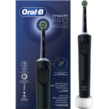 Oral-b Periuta de dinti Oral-B Vitality PRO, 3 moduri periaj, 1 capat inclus, Negru