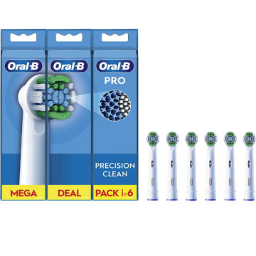 Oral-b Set de capete periute de dinti Oral-B EB20RX-6 Precision Clean, Set 6 bucati, Pentru adulti, Alb
