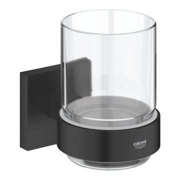 Pahar cu suport de perete Grohe Start Cube matte black