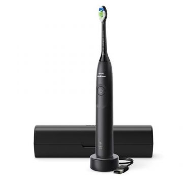 Periuta de dinti electrica Philips Seria 5300 HX7101/02, 2 viteze, 62.000 miscari/minut, Husa calatorie (Negru)