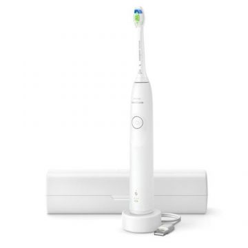 Periuta de dinti electrica Philips Seria 5300 HX7108/02, 2 viteze, 62.000 miscari/minut, Husa calatorie (Alb)