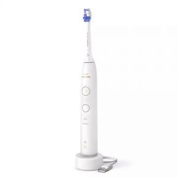 Periuta de dinti electrica Philips Sonicare 6100 HX7400/01, 62000 miscari/min, 2 moduri, 3 trepte intensitate, Alerta presiune, Memento BrushSync, Temporizator 2 min, 1 capat, Alb