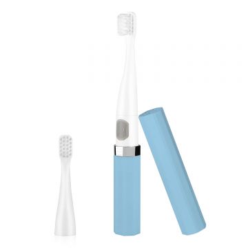 Periuta de Dinti Electrica, Travel Fun, pentru Calatorii, 2x Varfuri, 1x Acumulator Inclus, Culoare Bleu