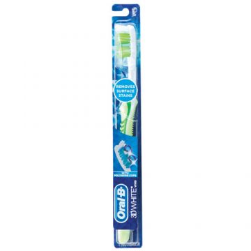 Periuta de Dinti, Oral-B, 3D White, Vivid, Efect Albirea Dintilor, Soft, Culoare Verde Deschis