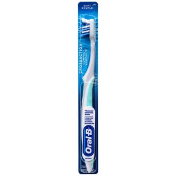 Periuta de Dinti, Oral-B, Crossaction Compact, Multi-Protectie in Locuri Greu Accesibile, Soft, Turcoaz