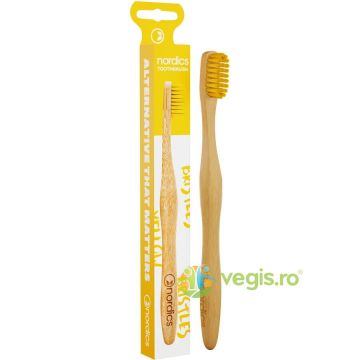 Periuta de Dinti pentru Adulti din Bambus Galbena