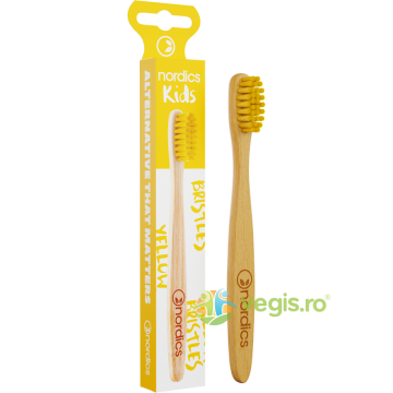 Periuta de Dinti pentru Copii din Bambus Galbena