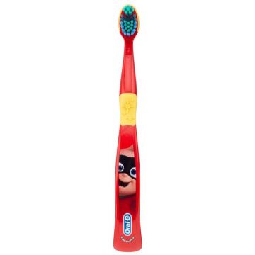 Periuta de Dinti pentru Copii, Oral-B, Pixar, Jack-Jack, Varsta 3+ Ani, Multi-Protectie, Peri Moi, Culoare Rosie