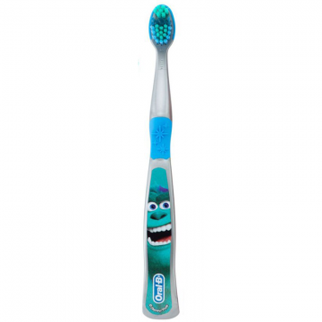 Periuta de Dinti pentru Copii, Oral-B, Pixar, Sulley, Monsters, Varsta 3+ Ani, Multi-Protectie, Peri Moi, Gri